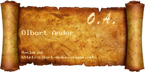 Olbort Andor névjegykártya