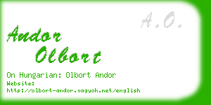 andor olbort business card